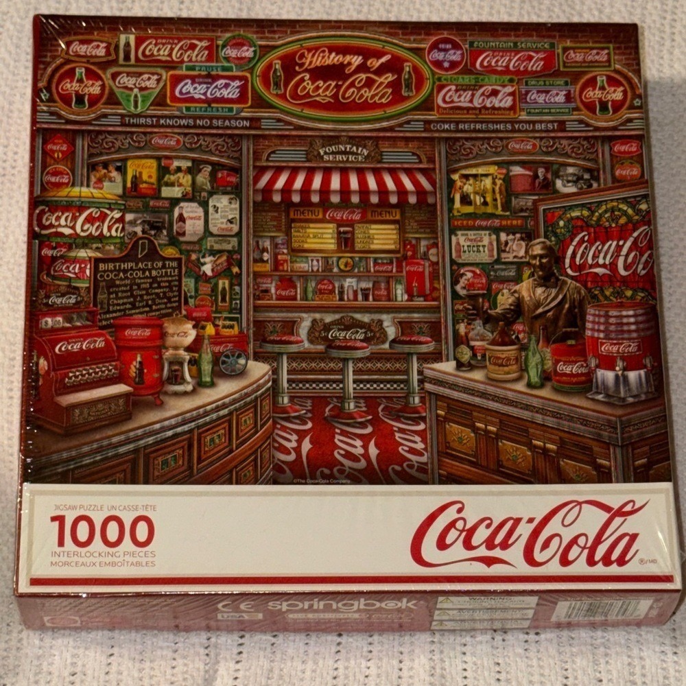 Springbok Coca-Cola History Jigsaw Puzzle 1000 Piece Vintage Soda Fountain New